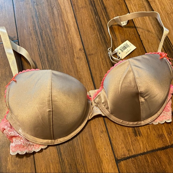 Aerie Gold Push Up Bra Pink Details - Picture 2 of 13